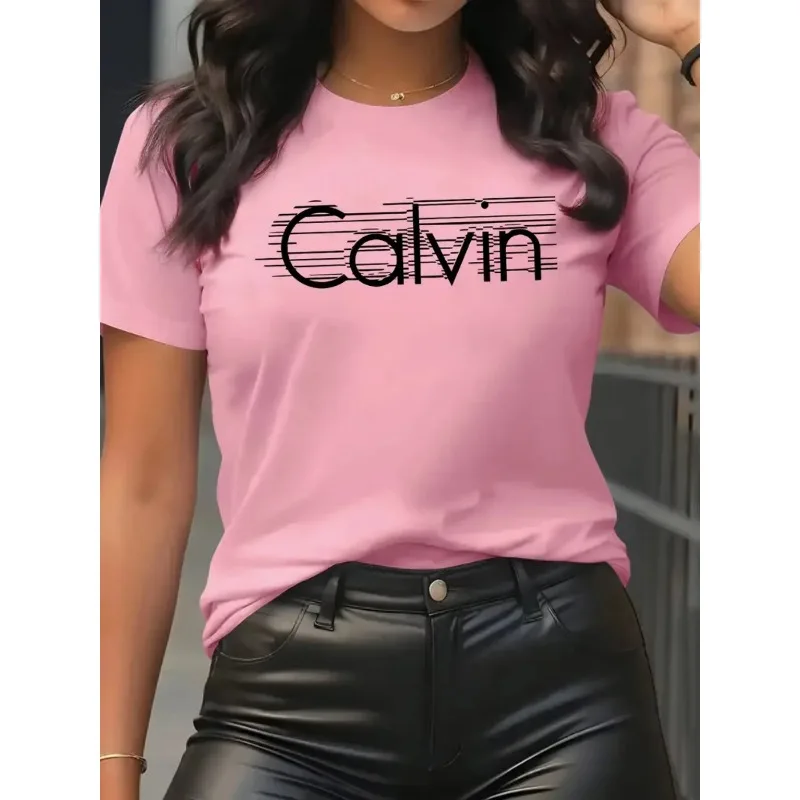 Calvin Women's T-Shirt Leisure - Quality Streetwear Brand 评论和价格