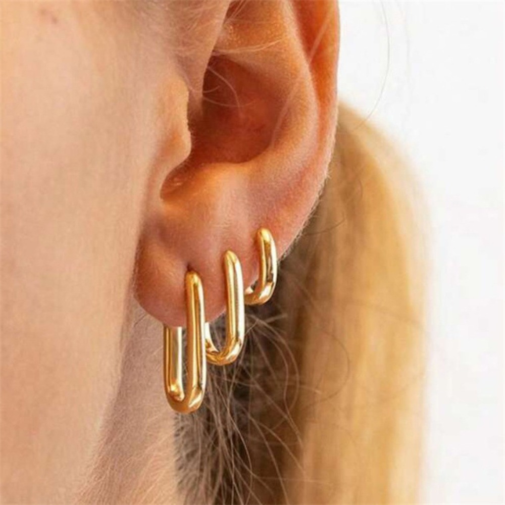3pcs Pun Style Geometric Ellip - Streetwear Brand Accessories 评论和价格