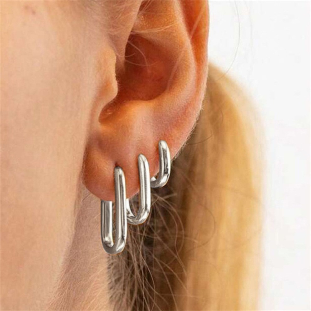 3pcs Pun Style Geometric Ellip - Streetwear Brand Accessories 评论和价格